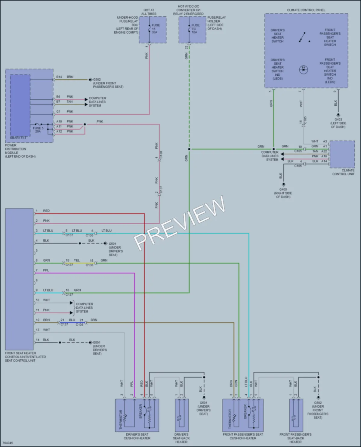 2021 Acura RDX Power Seats wiring diagram preview