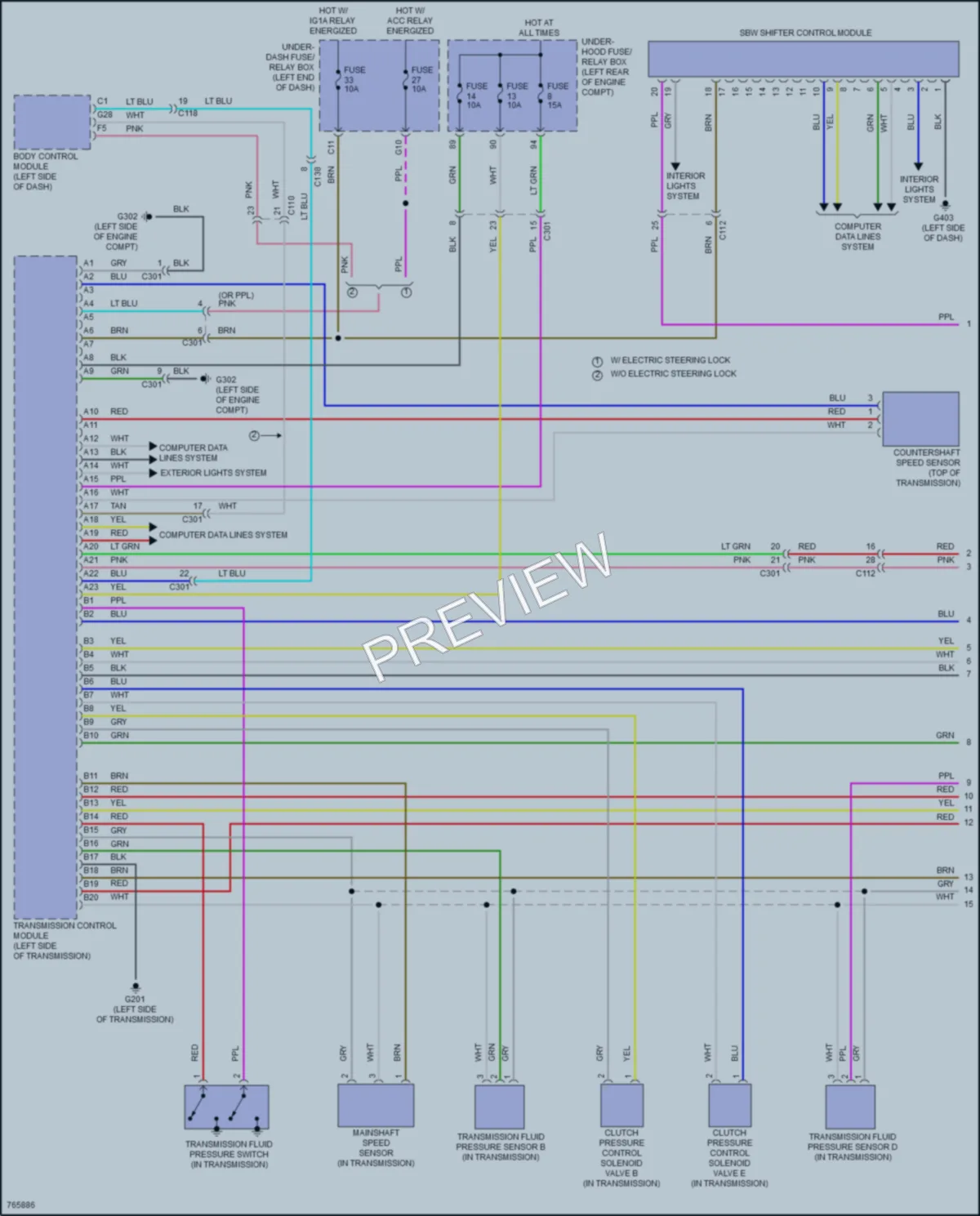 2021 Acura RDX Transmission wiring diagram preview