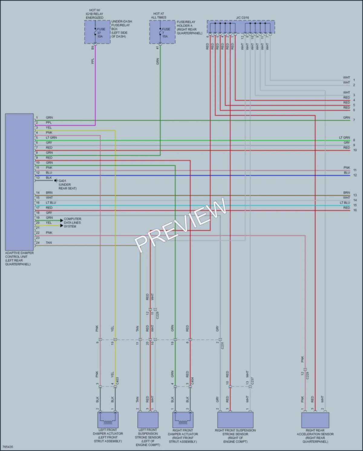 2021 Acura TLX Electronic Suspension wiring diagram preview