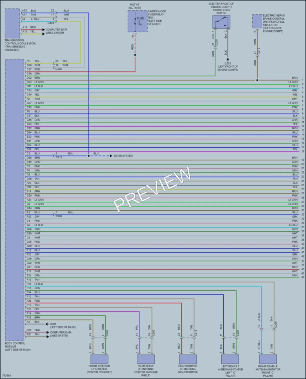 2021 Acura TLX Power Door Locks wiring diagram preview