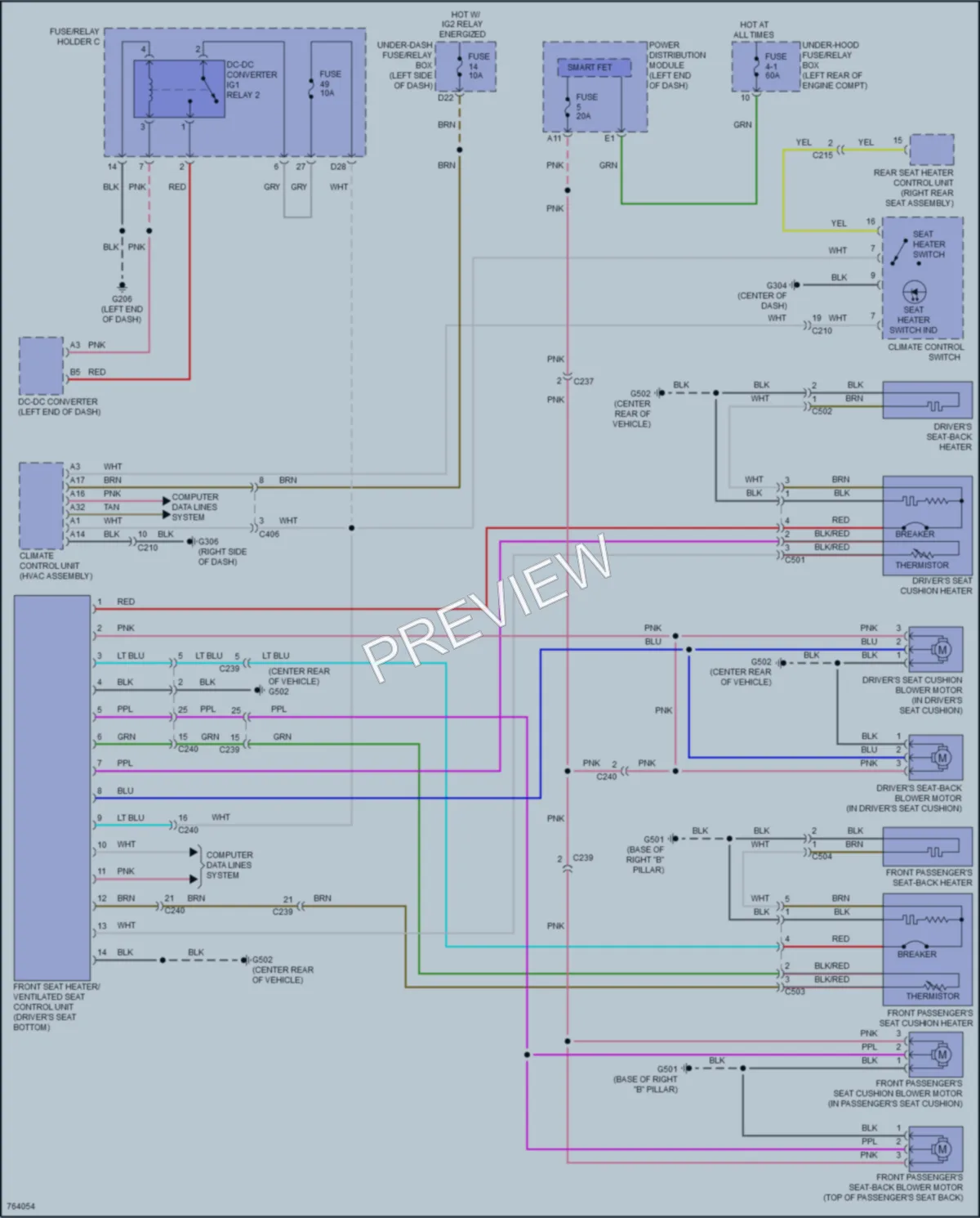 2021 Acura TLX Power Seats wiring diagram preview