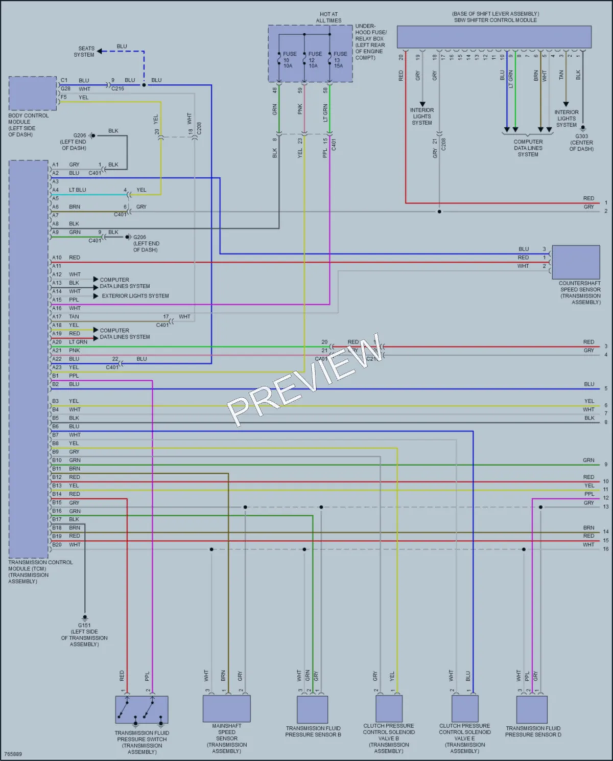 2021 Acura TLX Transmission wiring diagram preview
