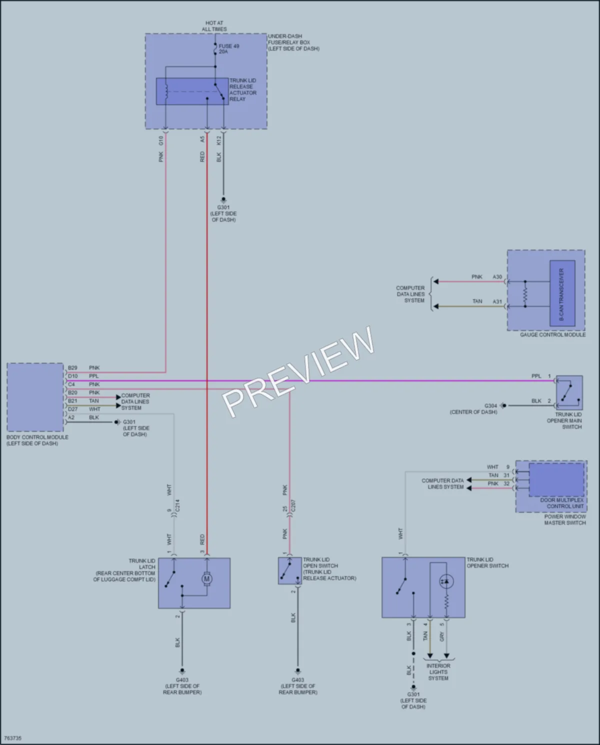 2021 Acura TLX Trunk Tailgate Fuel Door wiring diagram preview
