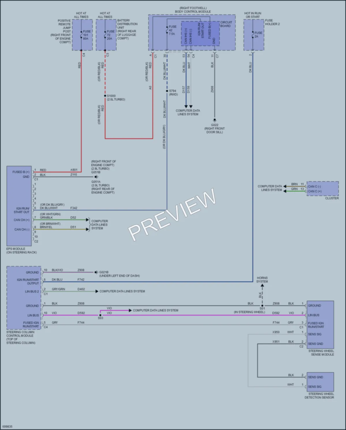 2021 AlfaRomeo Giulia Electronic Power Steering wiring diagram preview