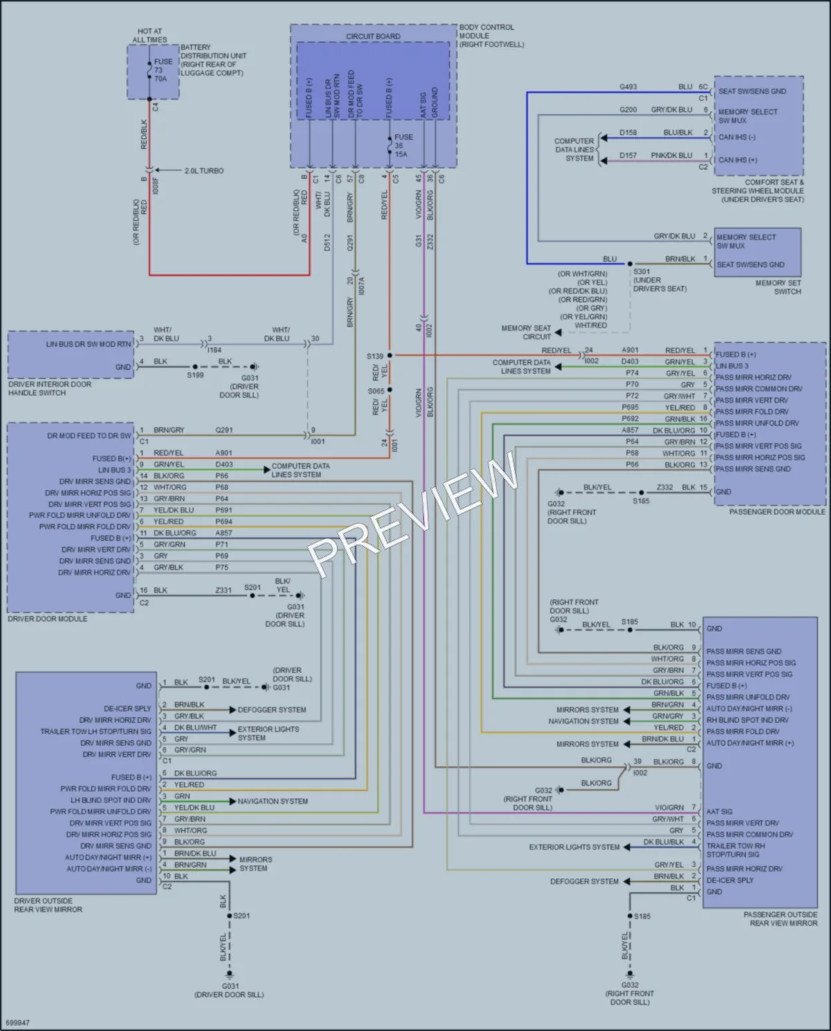 2021 AlfaRomeo Giulia Memory Systems wiring diagram preview
