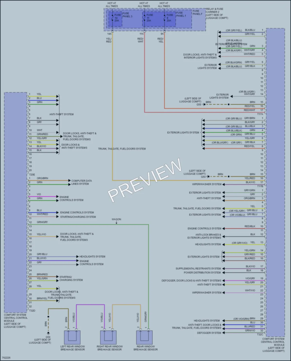 2021 Audi A4 Body Control Modules wiring diagram preview