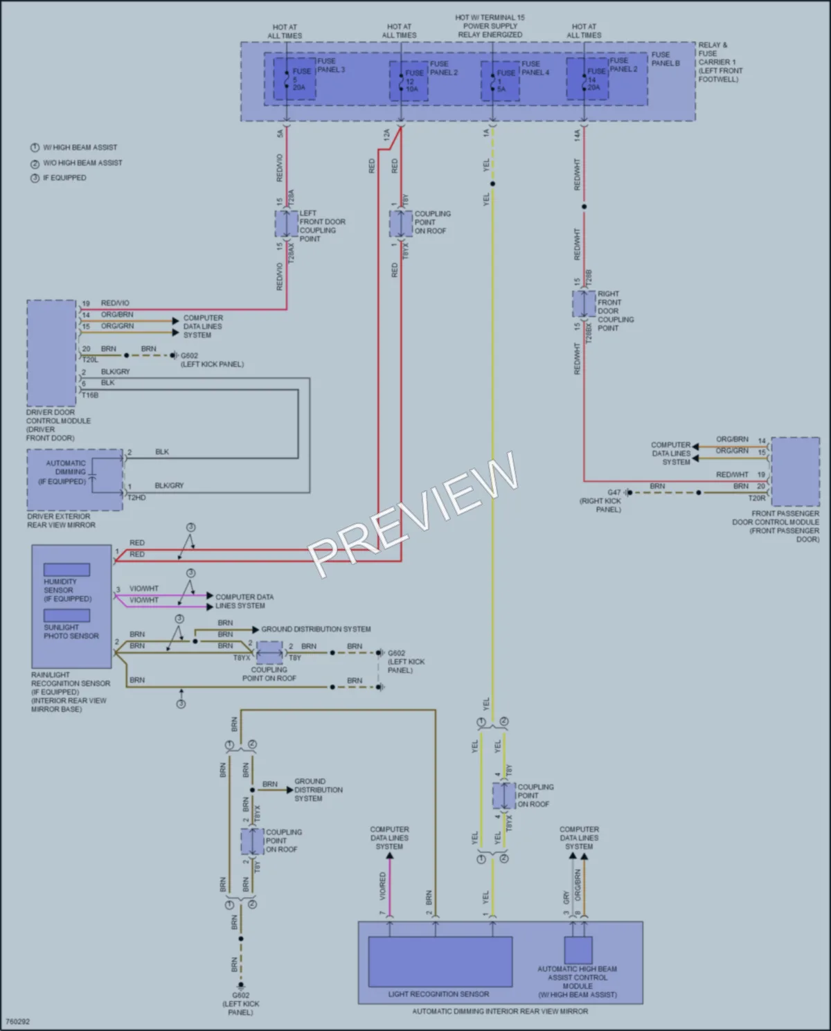 2021 Audi A4 Power Mirrors wiring diagram preview