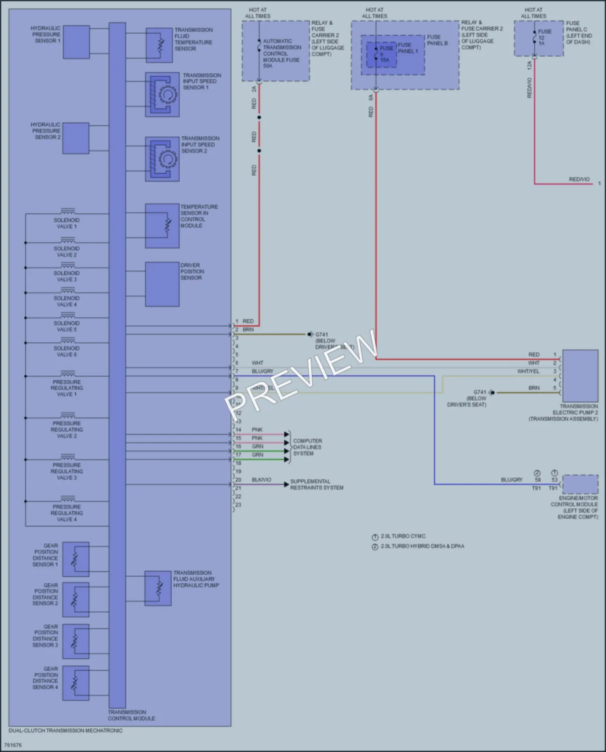 2021 Audi A4 Transmission wiring diagram preview