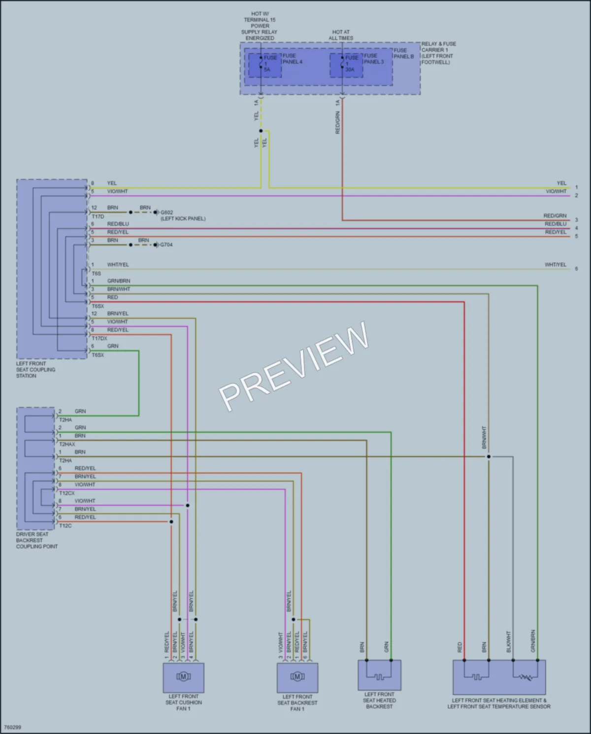 2021 Audi A4allroad Power Seats wiring diagram preview