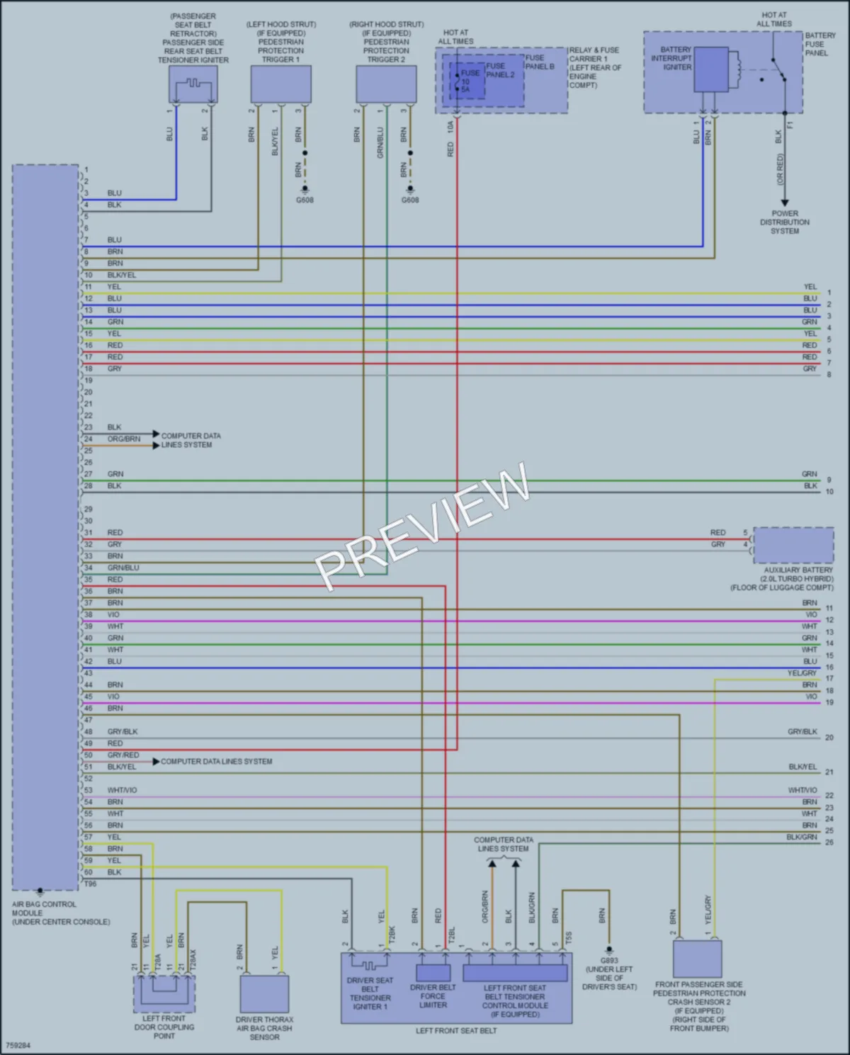 2021 Audi A4allroad Supplemental Restraints wiring diagram preview