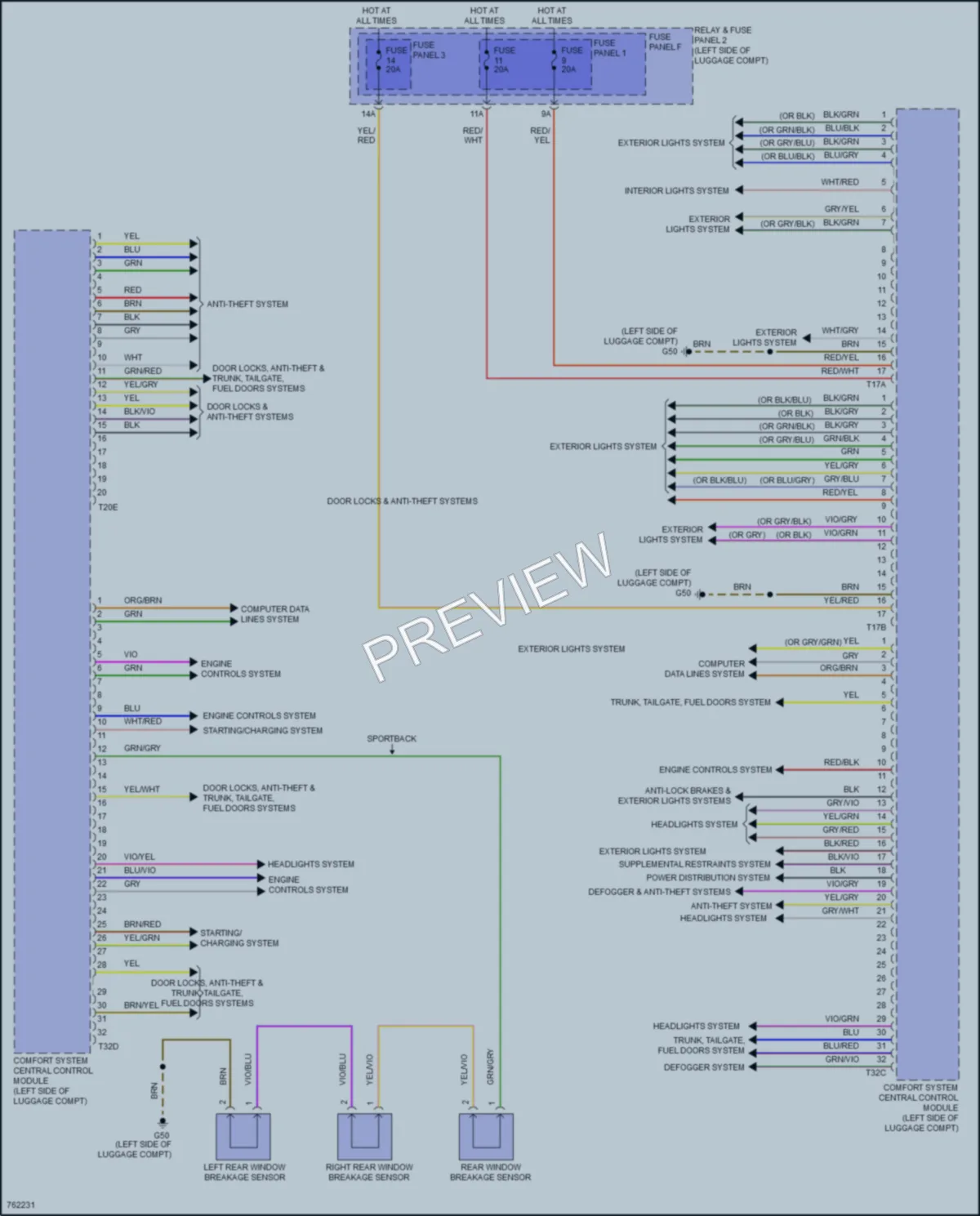 2021 Audi A5 Body Control Modules wiring diagram preview
