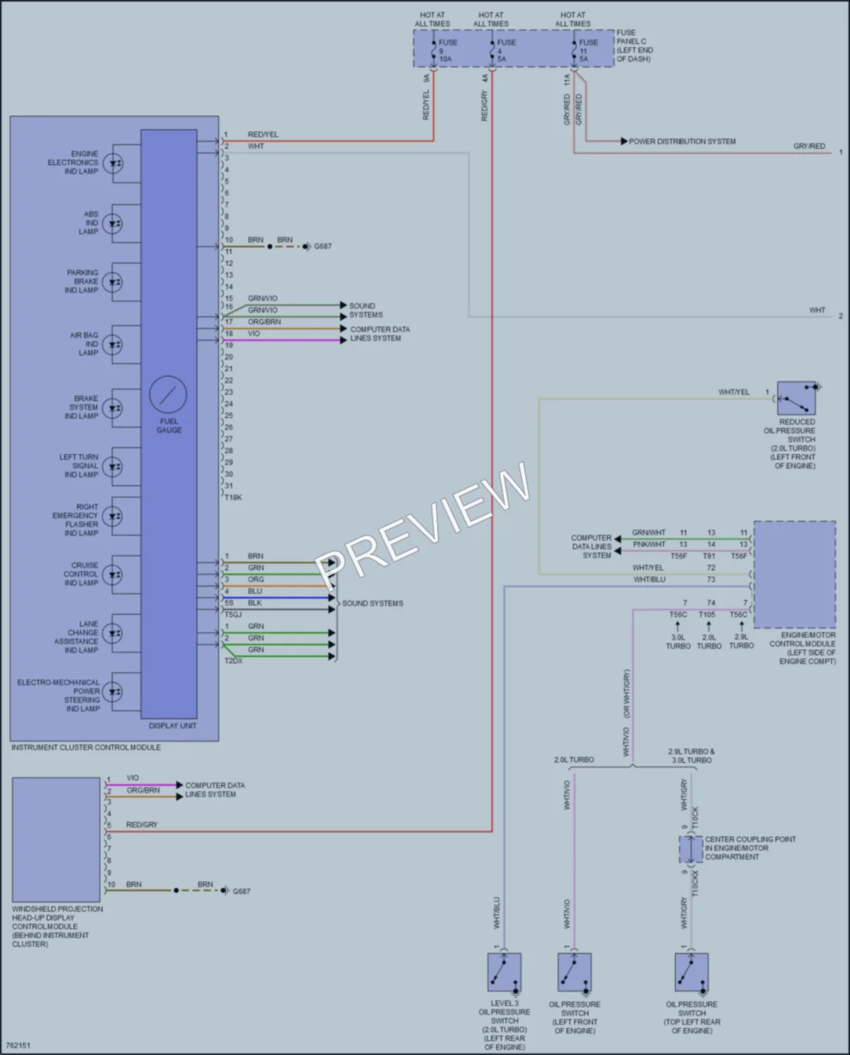 2021 Audi A5 Instrument Cluster wiring diagram preview