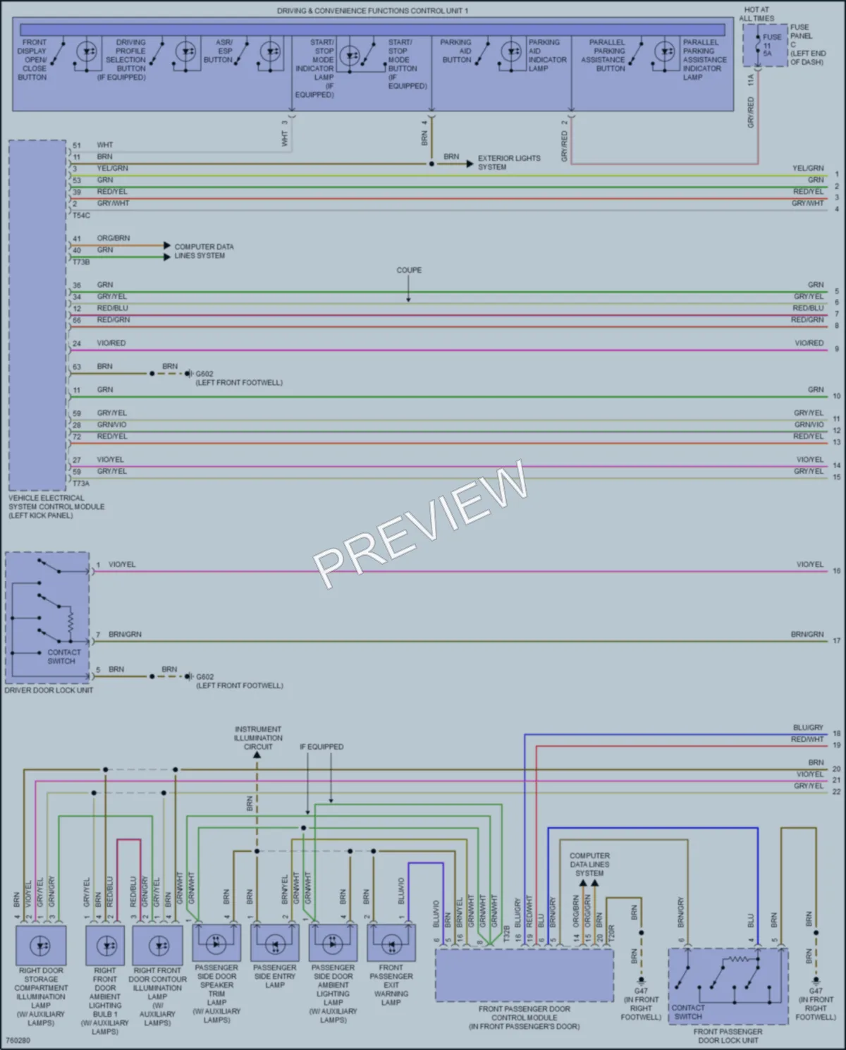2021 Audi A5 Interior Lights wiring diagram preview