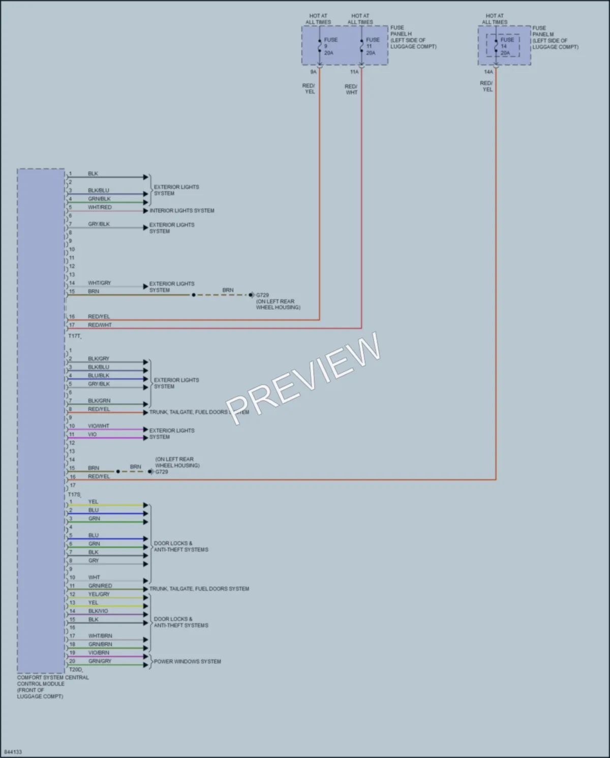 2021 Audi A6 Body Control Modules wiring diagram preview