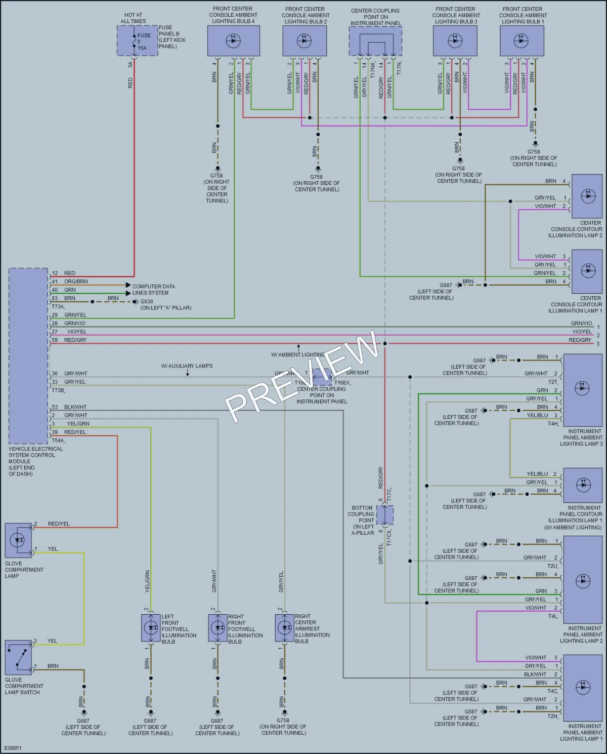 2021 Audi A6allroad Interior Lights wiring diagram preview