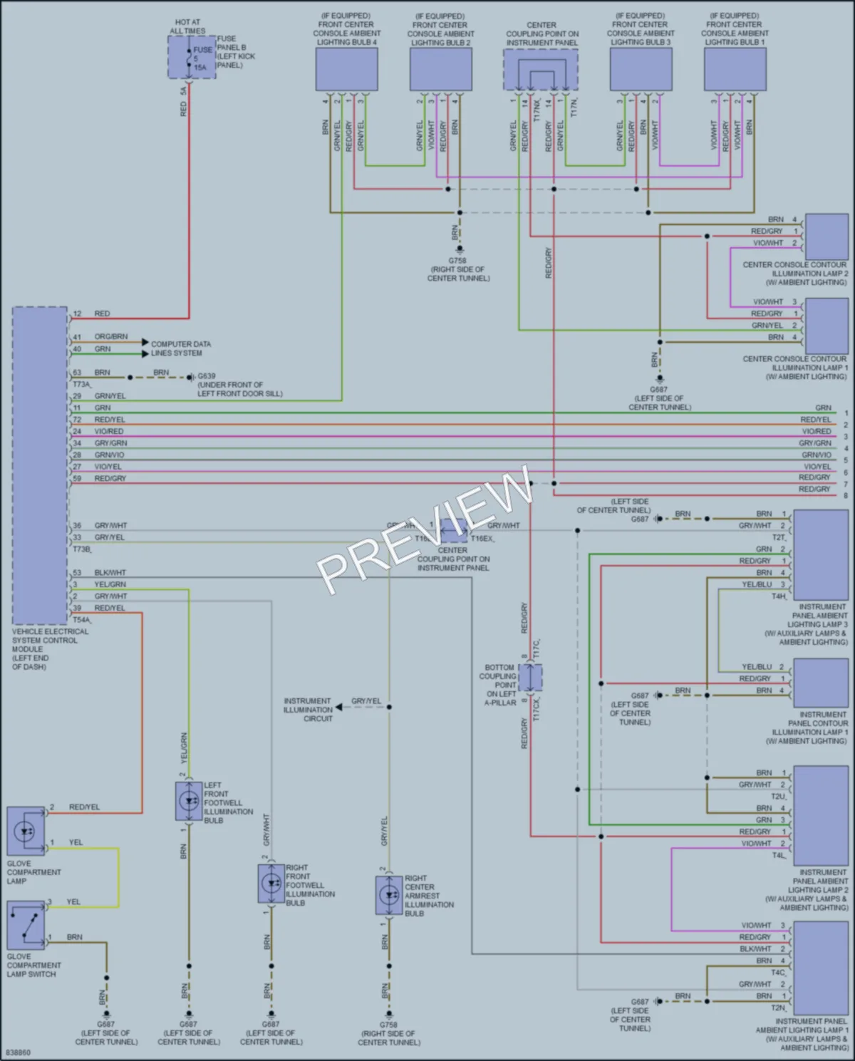2021 Audi A7 Interior Lights wiring diagram preview