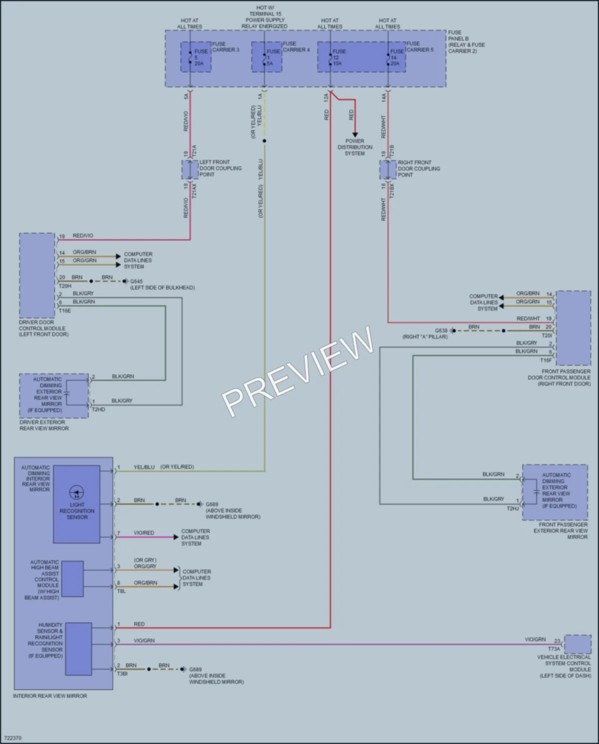 2021 Audi Q7 Power Mirrors wiring diagram preview