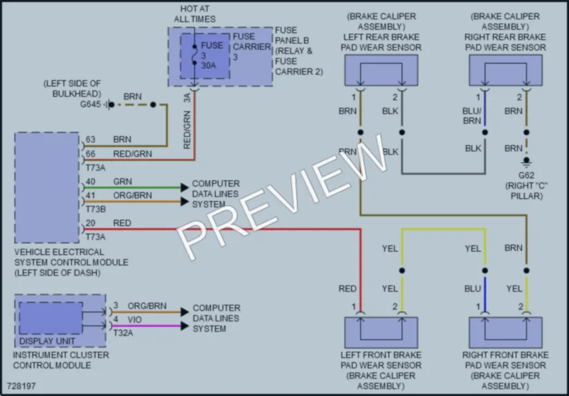 2021 Audi Q7 Warning Systems wiring diagram preview