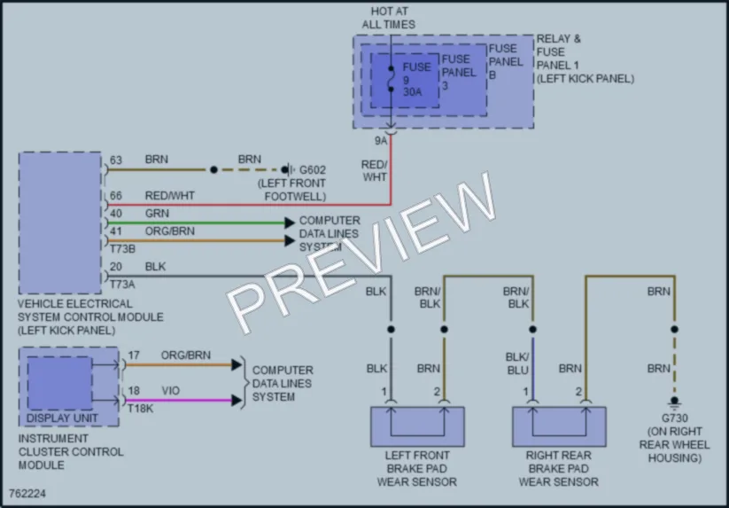 2021 Audi RS5 Warning Systems wiring diagram preview