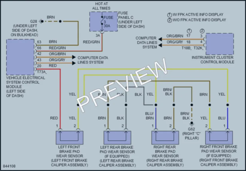 2021 Audi RSQ8 Warning Systems wiring diagram preview