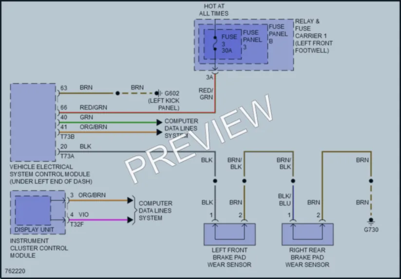 2021 Audi S4 Warning Systems wiring diagram preview