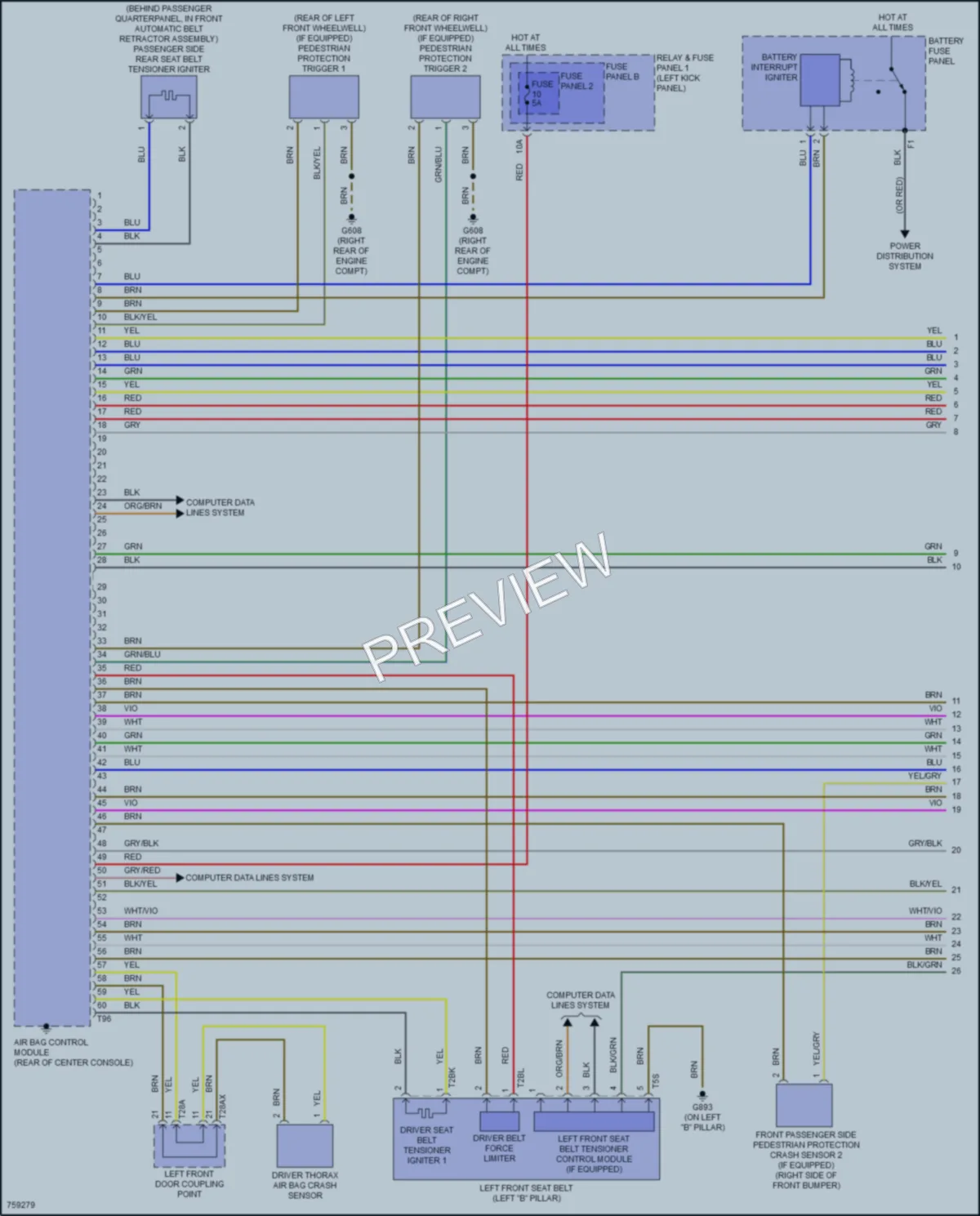 2021 Audi S5 Supplemental Restraints wiring diagram preview