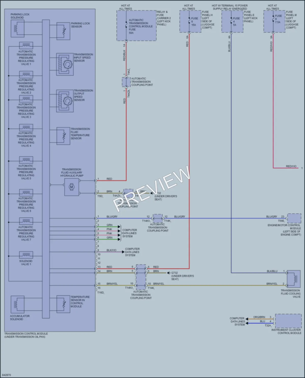 2021 Audi S6 Transmission wiring diagram preview
