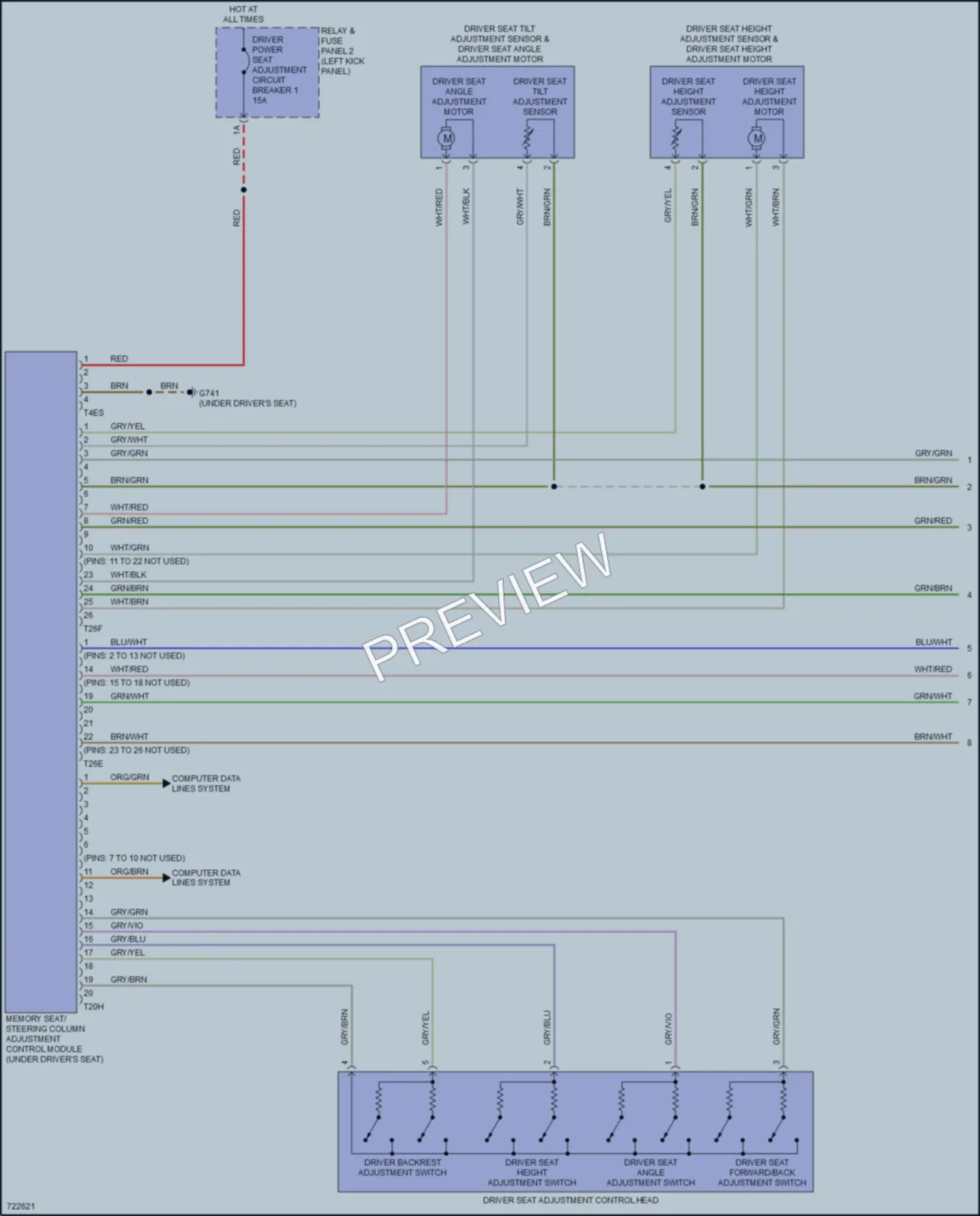 2021 Audi S7 Memory Systems wiring diagram preview