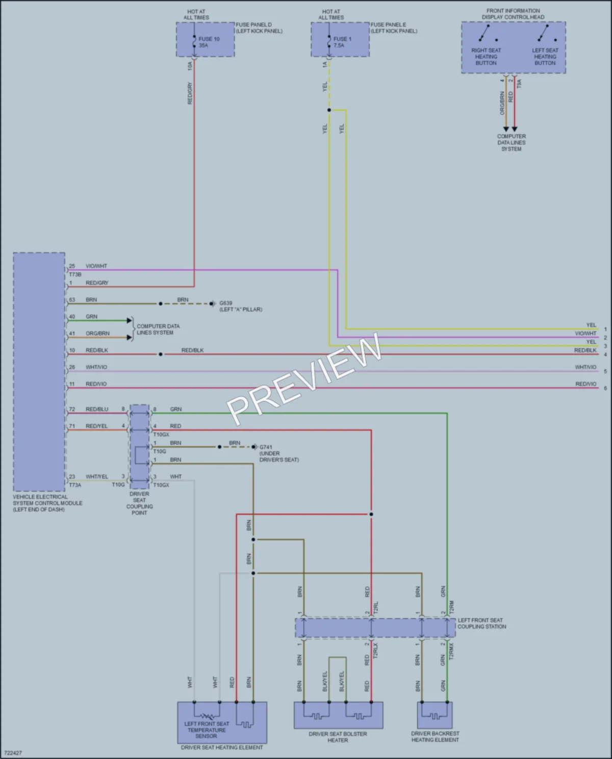 2021 Audi S7 Power Seats wiring diagram preview