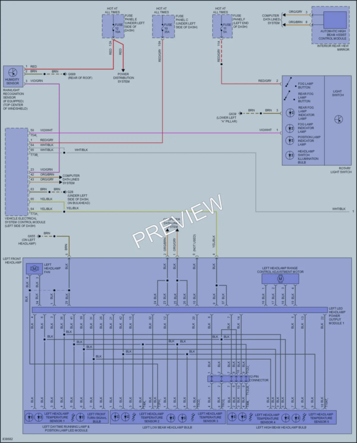 2021 Audi SQ8 Headlights wiring diagram preview