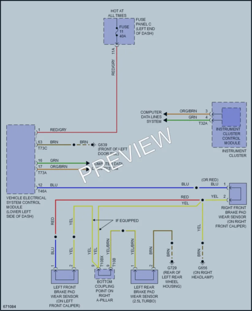 2021 Audi TT Warning Systems wiring diagram preview