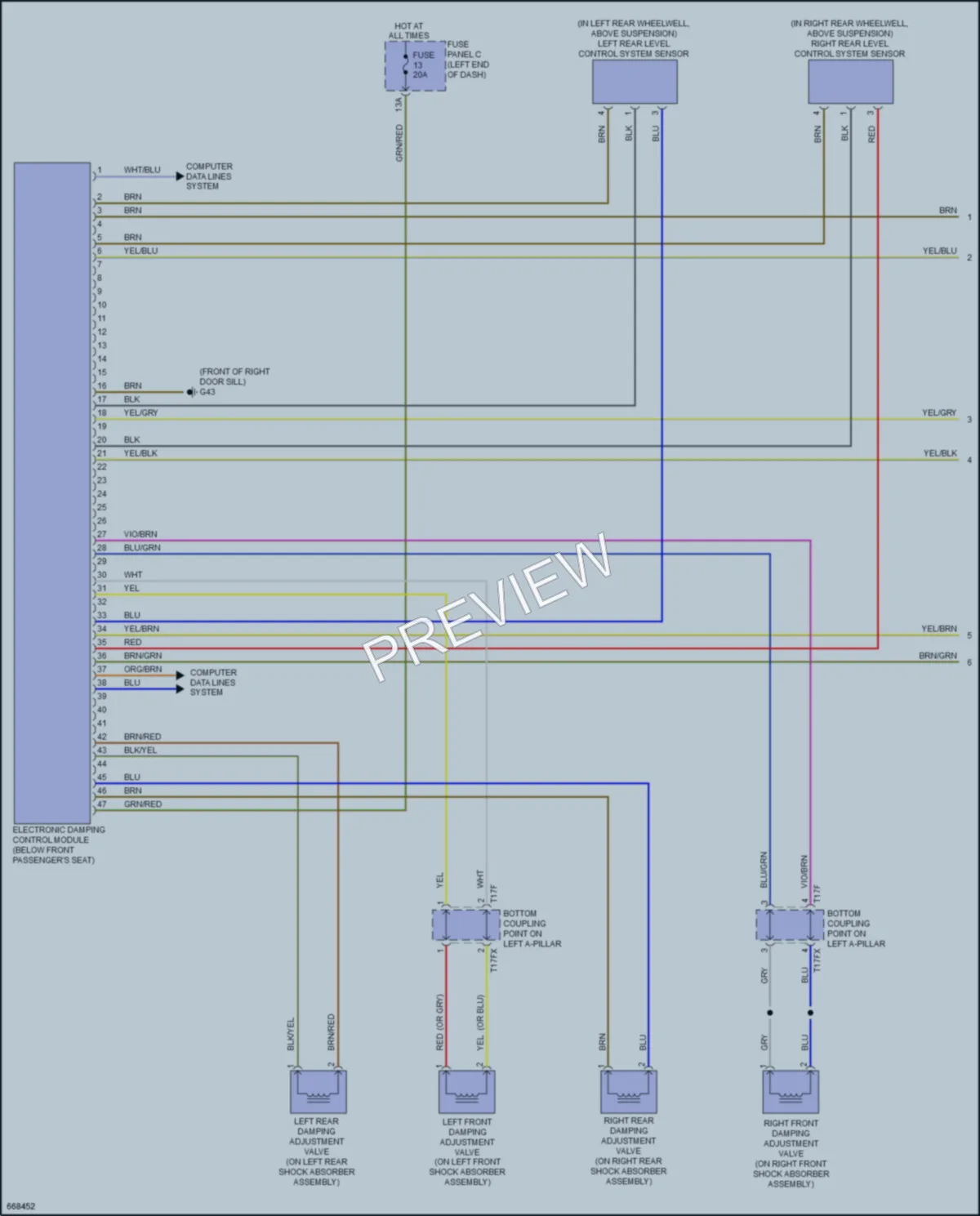 2021 Audi TTRS Electronic Suspension wiring diagram preview