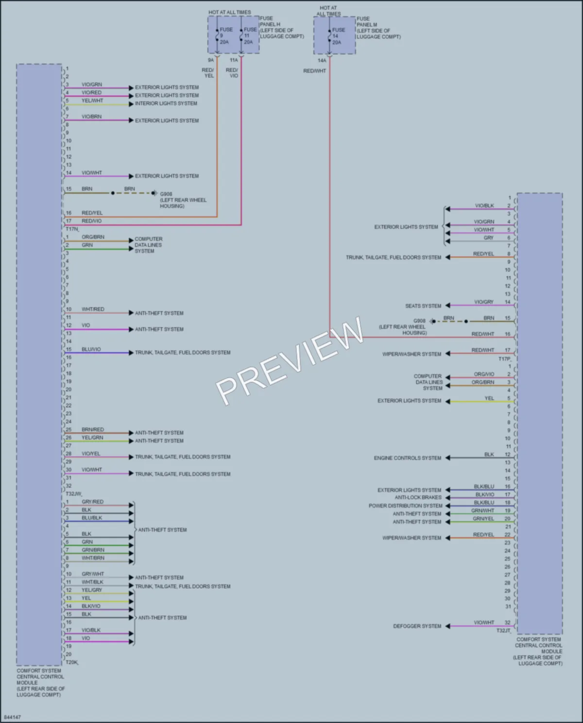 2021 Audi etron Body Control Modules wiring diagram preview