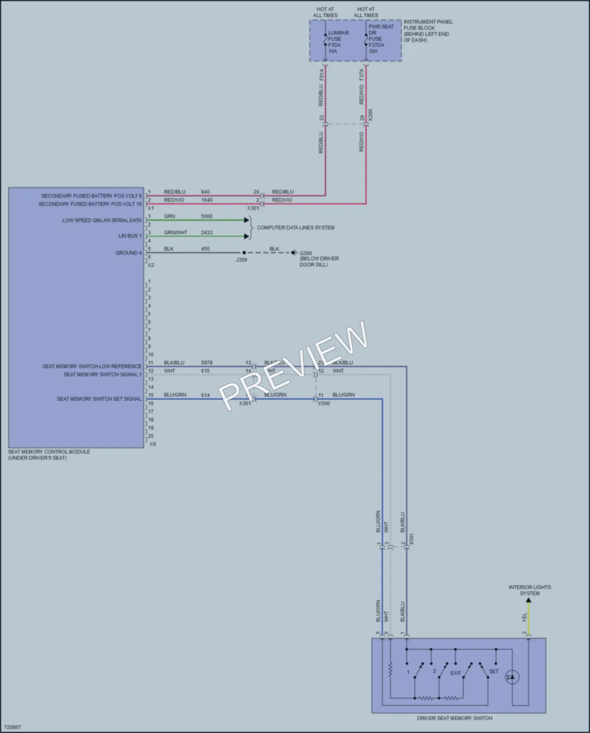 2021 Buick EncoreGX Memory Systems wiring diagram preview