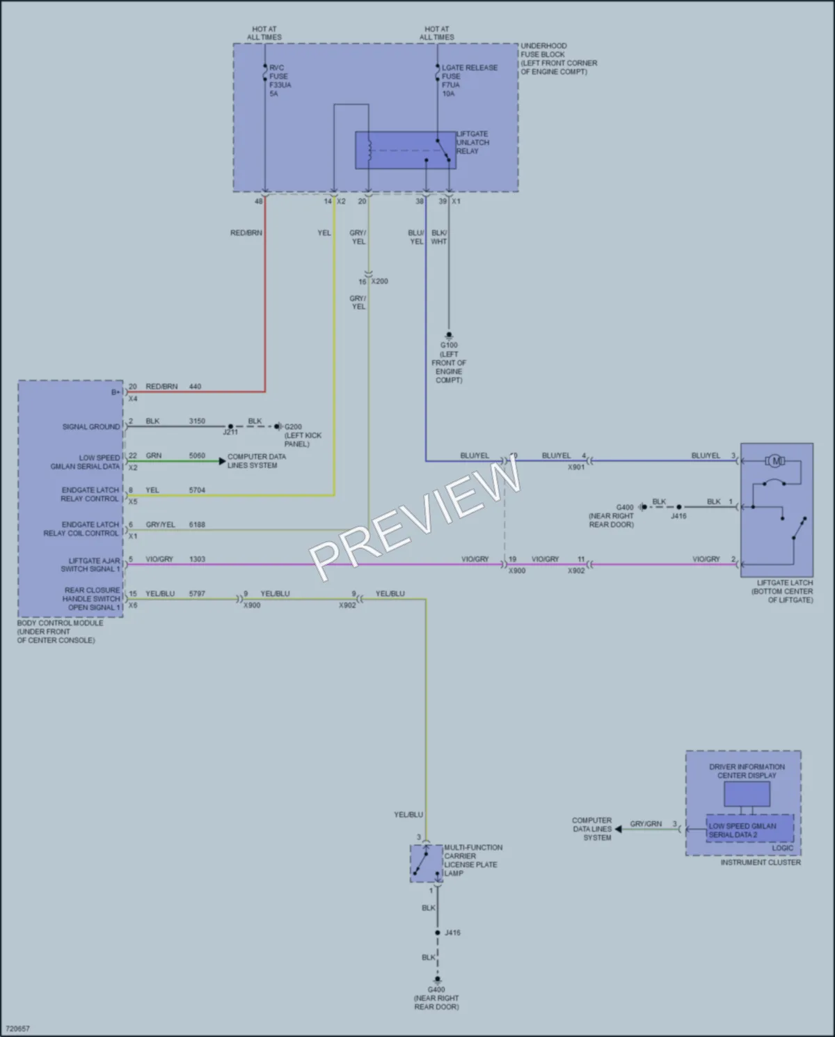 2021 Buick EncoreGX Trunk Tailgate Fuel Door wiring diagram preview