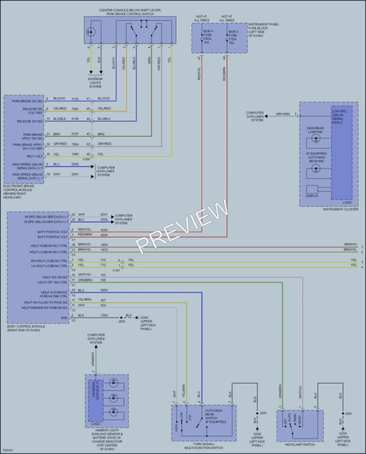 2021 Chevrolet BoltEV Headlights wiring diagram preview