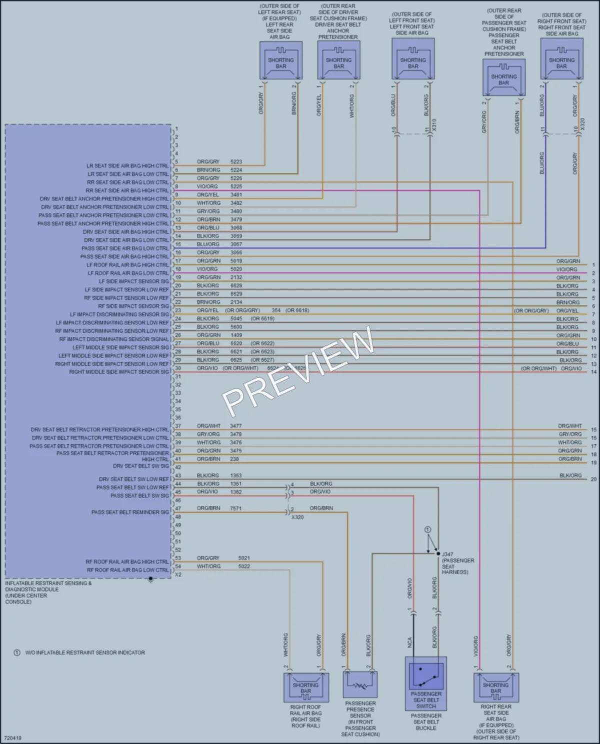 2021 Chevrolet BoltEV Supplemental Restraints wiring diagram preview