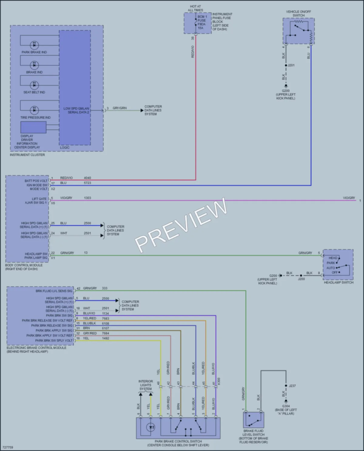 2021 Chevrolet BoltEV Warning Systems wiring diagram preview
