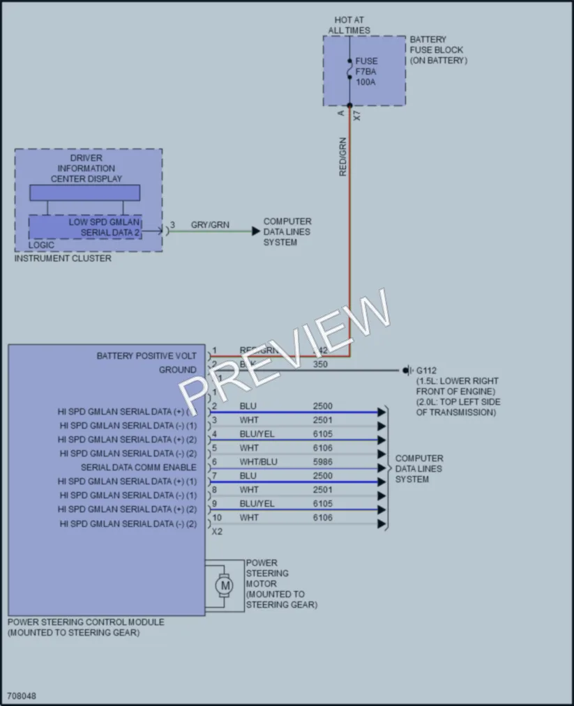 2021 Chevrolet Malibu Electronic Power Steering wiring diagram preview
