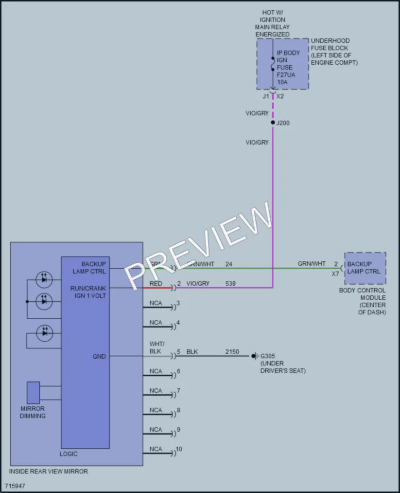 2021 Chevrolet Malibu Power Mirrors wiring diagram preview