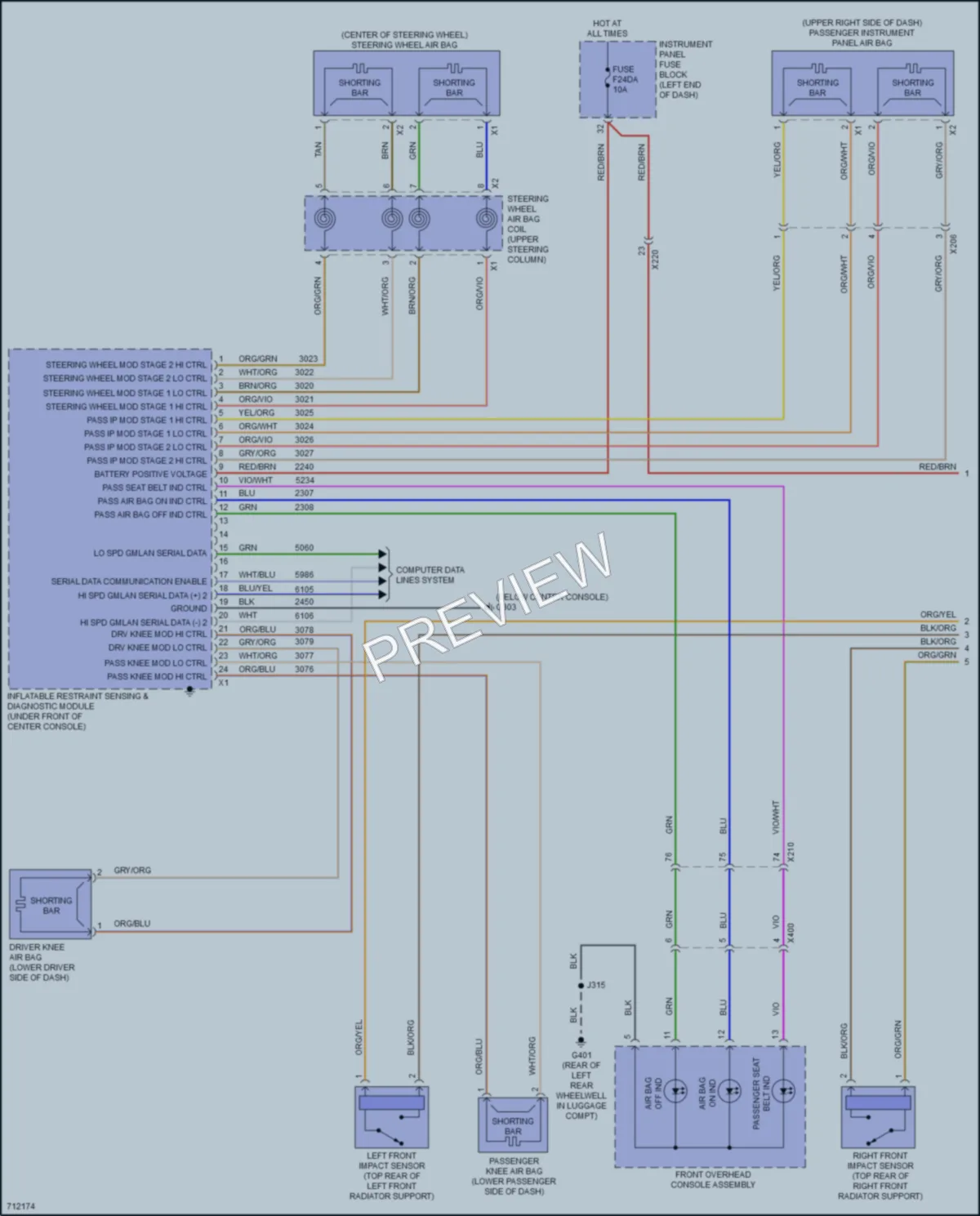 2021 Chevrolet Malibu Supplemental Restraints wiring diagram preview