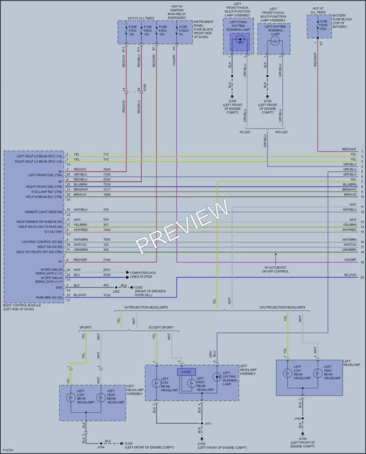 2021 Chevrolet Spark Headlights wiring diagram preview