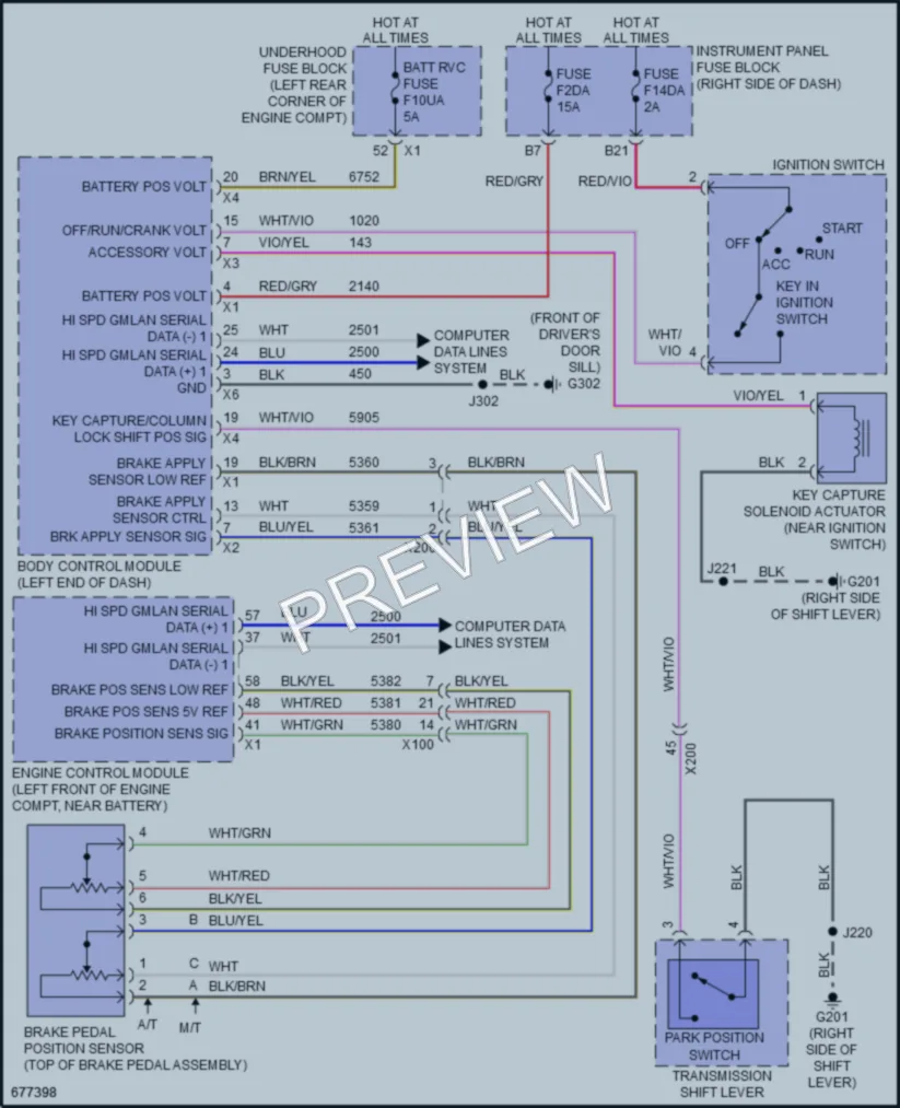 2021 Chevrolet Spark Shift Interlock wiring diagram preview