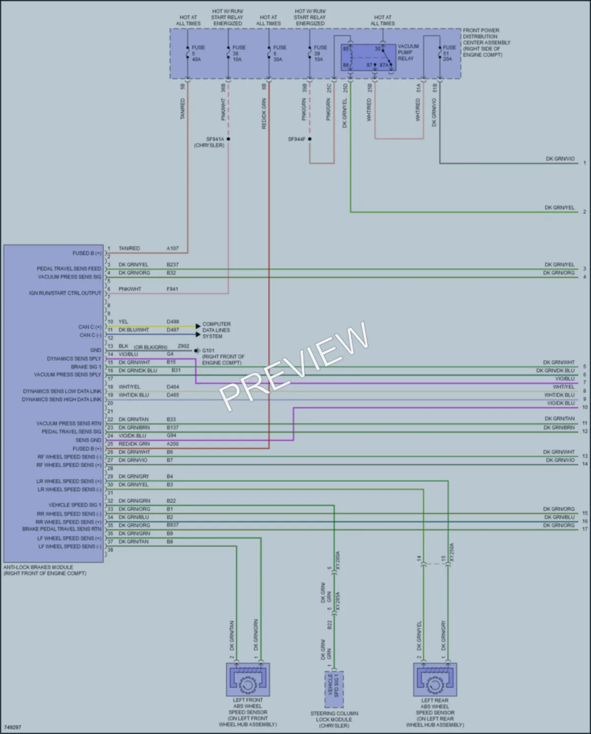 2021 Chrysler 300 Anti Lock Brakes wiring diagram preview