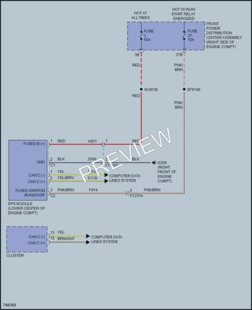 2021 Chrysler 300 Electronic Power Steering wiring diagram preview