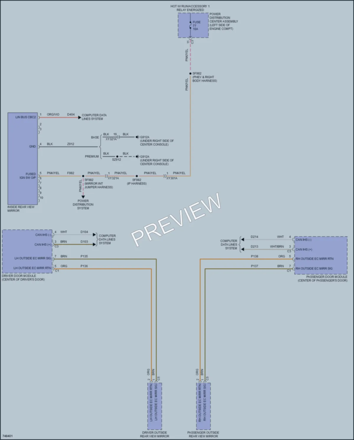 2021 Chrysler PacificaHybrid Power Mirrors wiring diagram preview
