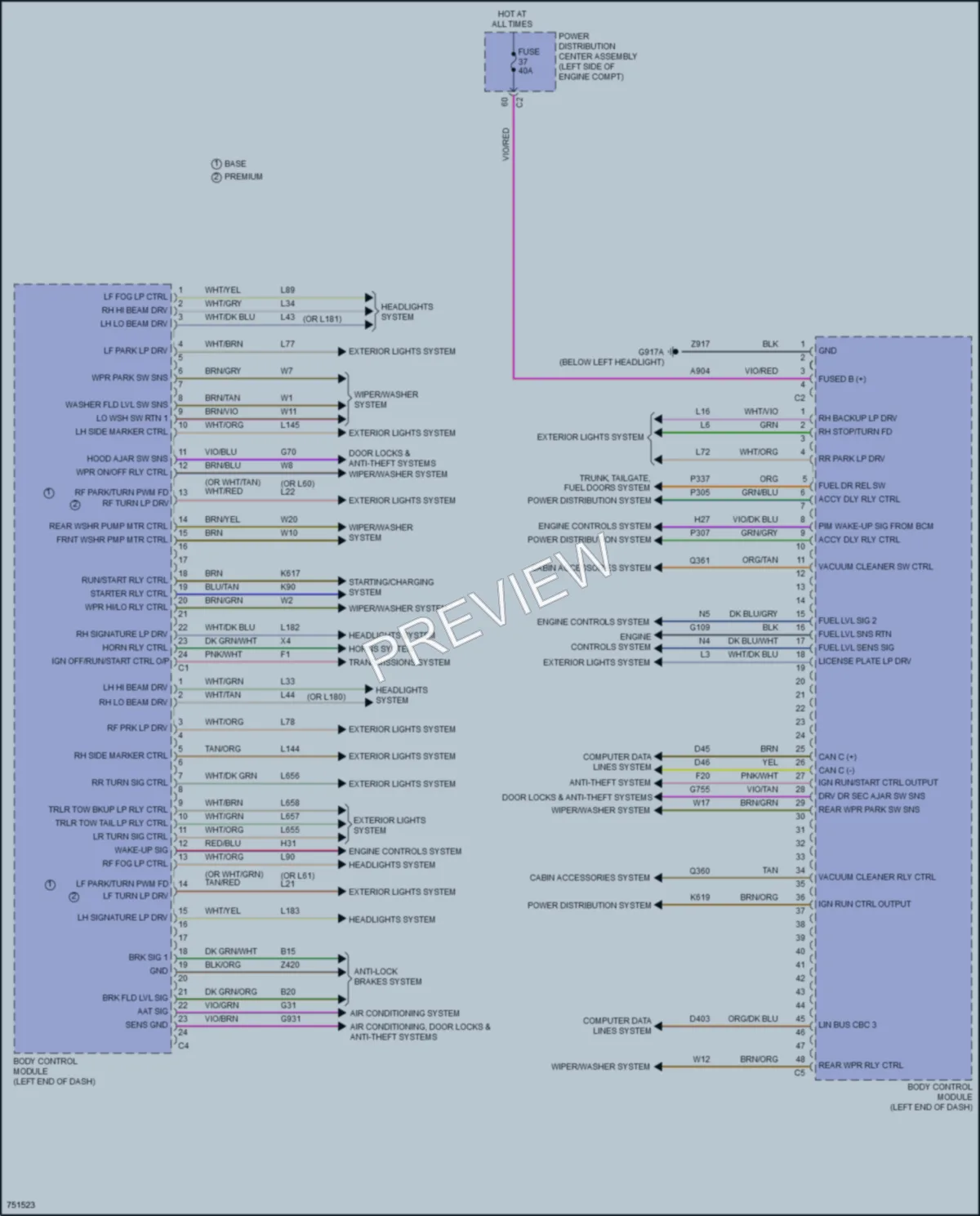 2021 Chrysler Voyager Body Control Modules wiring diagram preview