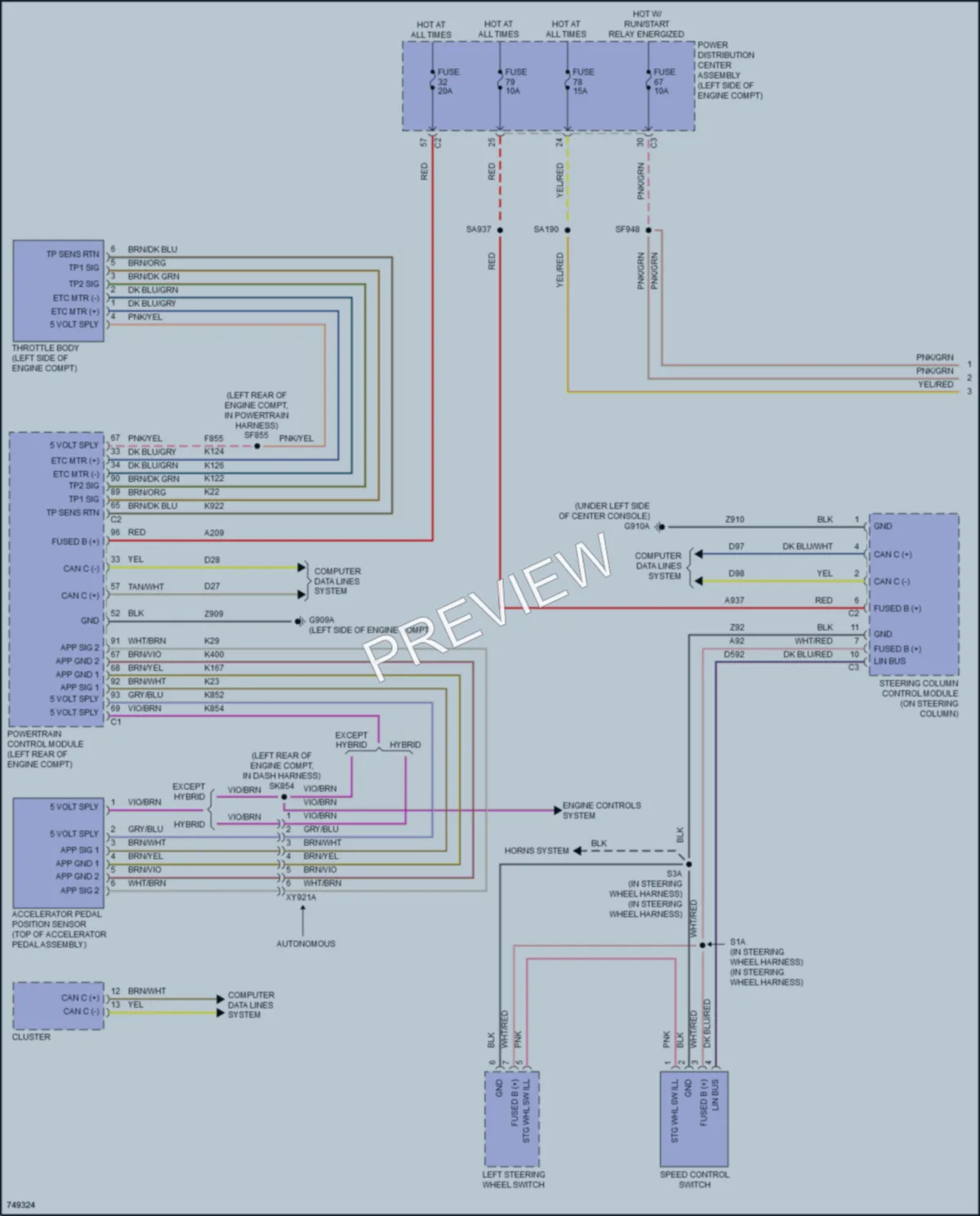 2021 Chrysler Voyager Cruise Control wiring diagram preview