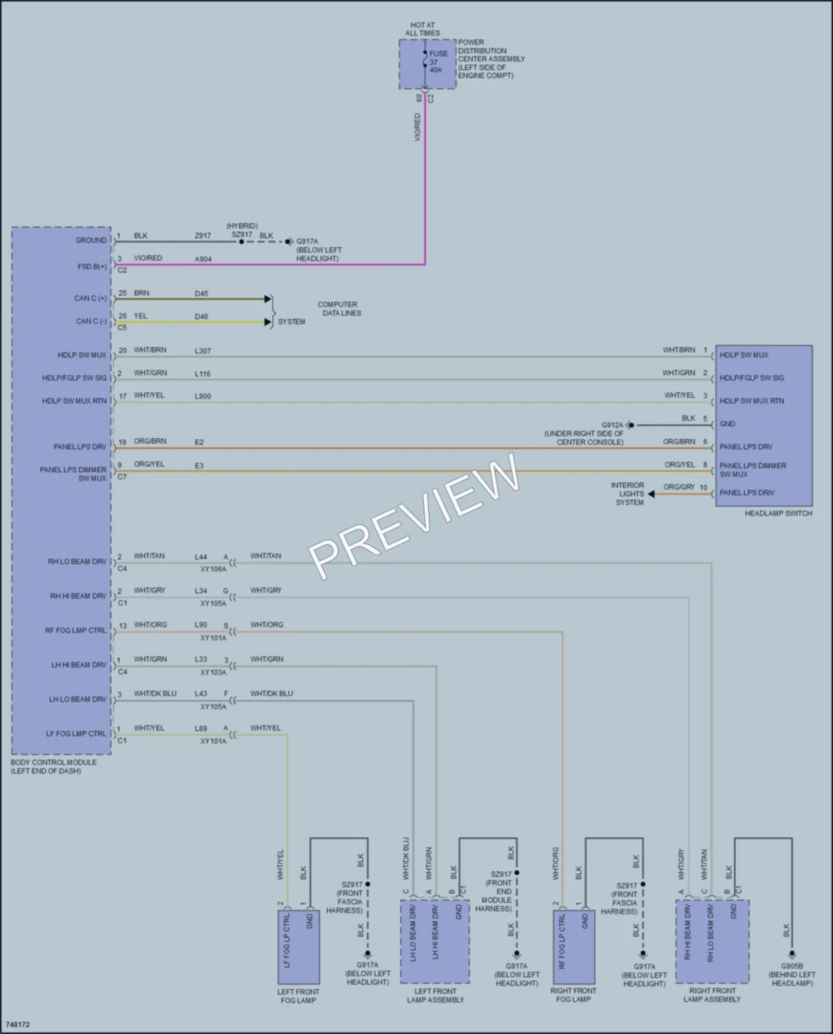 2021 Chrysler Voyager Headlights wiring diagram preview