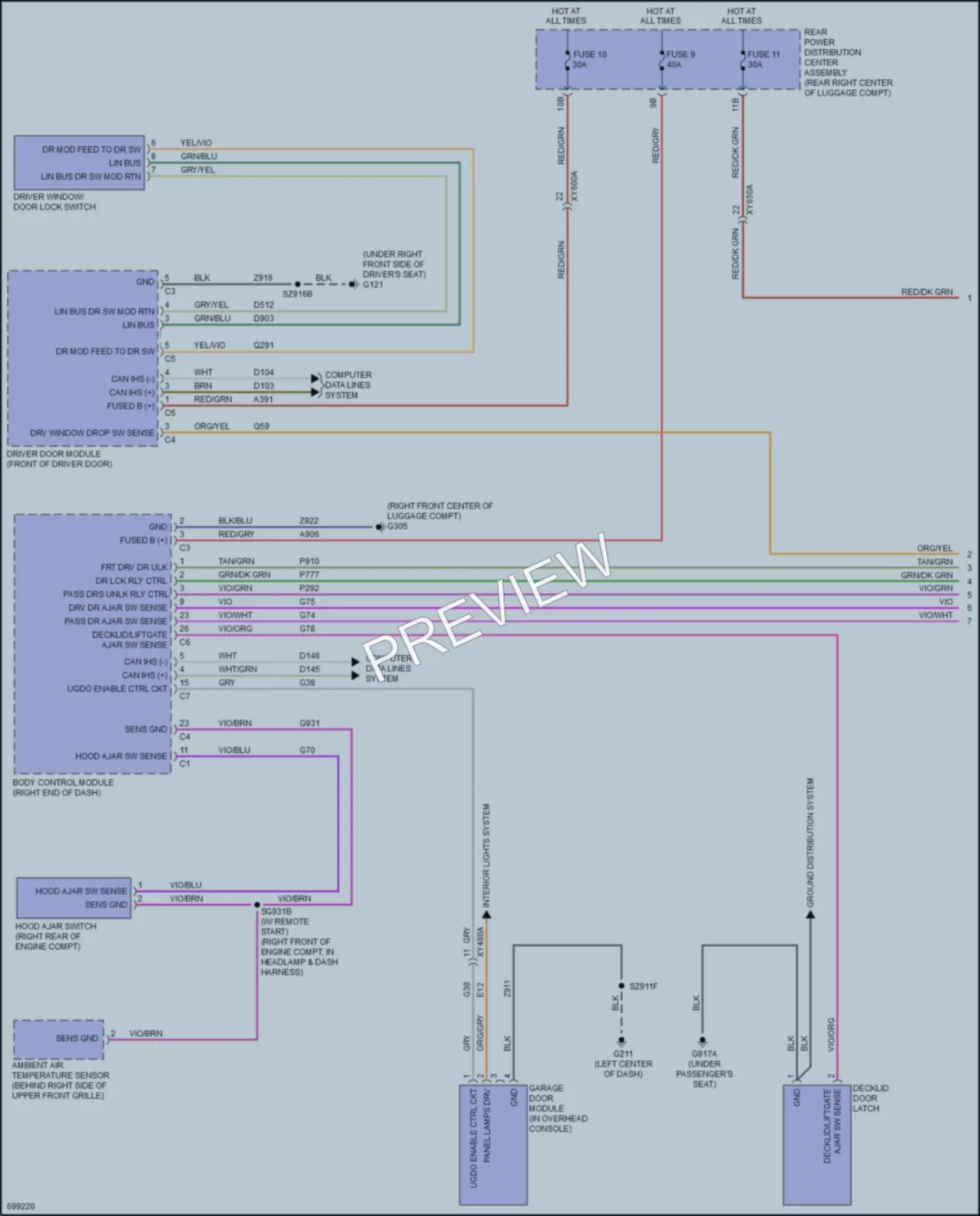2021 Dodge Challenger Power Door Locks wiring diagram preview